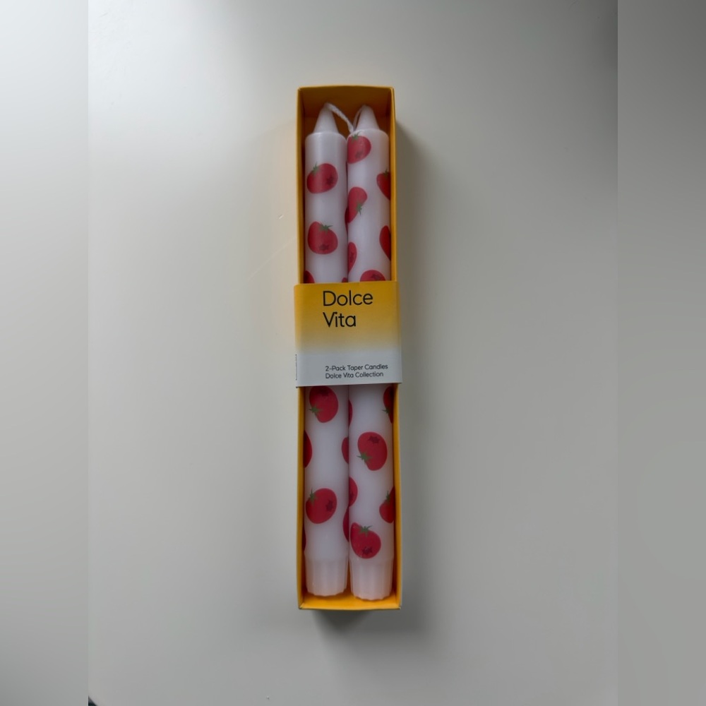 Dolce Vita Tomato Taper Candles | NWT